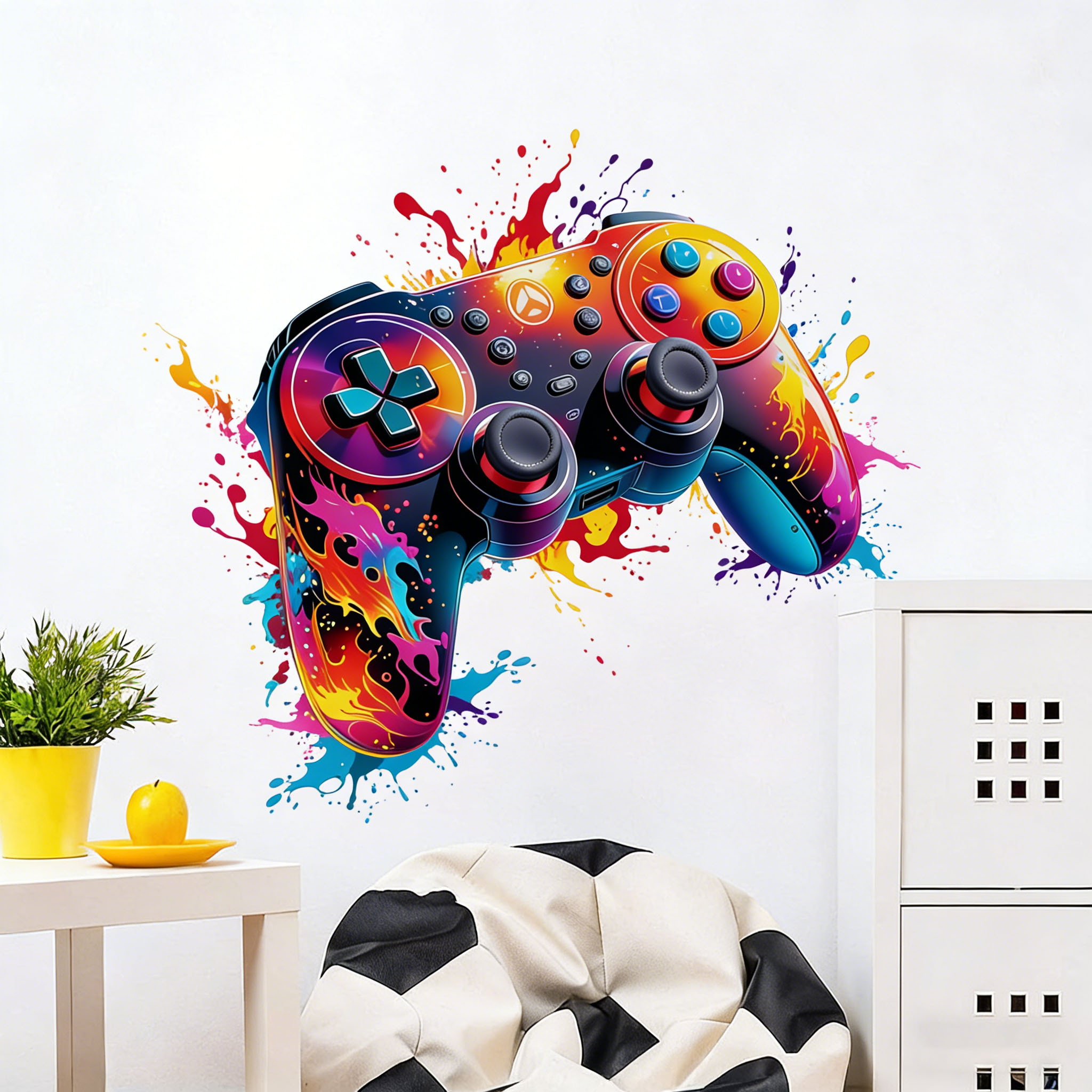 Stiker Dinding Pengontrol Game - Gaming Console Wallpaper ulasan dan harga
