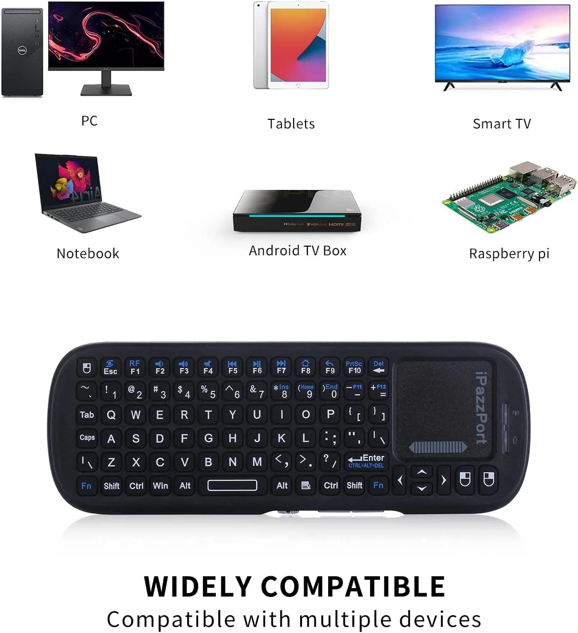 IPazzPort 2.4G Keyboard Nirkab - Gaming Console For Smart Tv ulasan dan harga