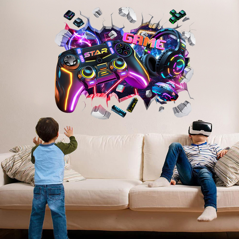 Stiker Vinyl Seni Dinding Graf - Gaming Console Wallpaper ulasan dan harga