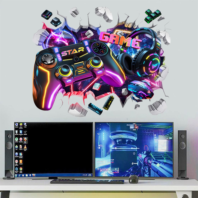 Stiker Vinyl Seni Dinding Graf - Gaming Console Wallpaper ulasan dan harga