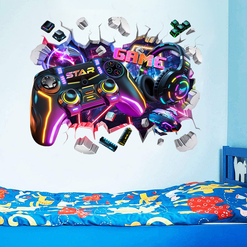 Stiker Vinyl Seni Dinding Graf - Gaming Console Wallpaper ulasan dan harga