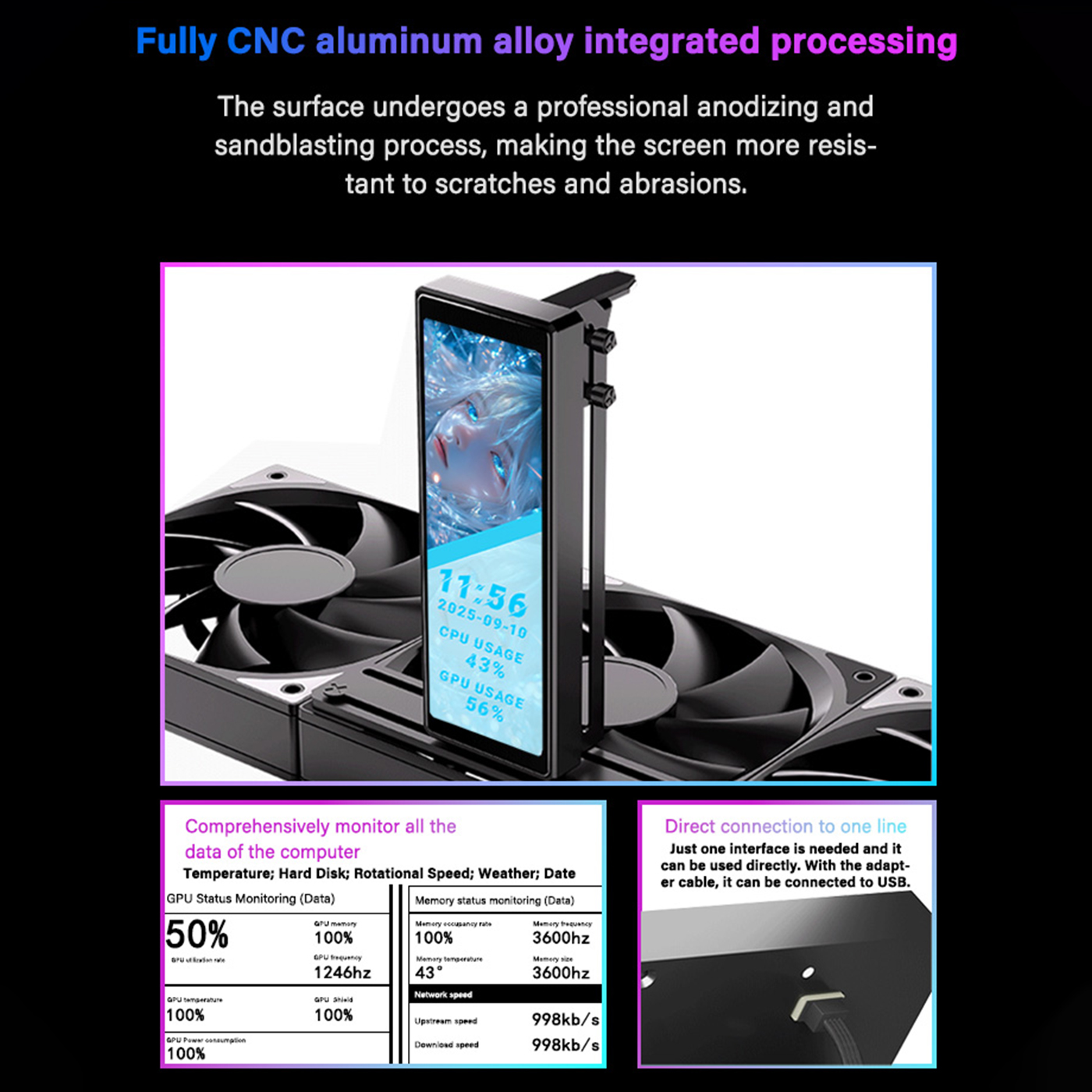 Layar PC USB GCXZ 4.58