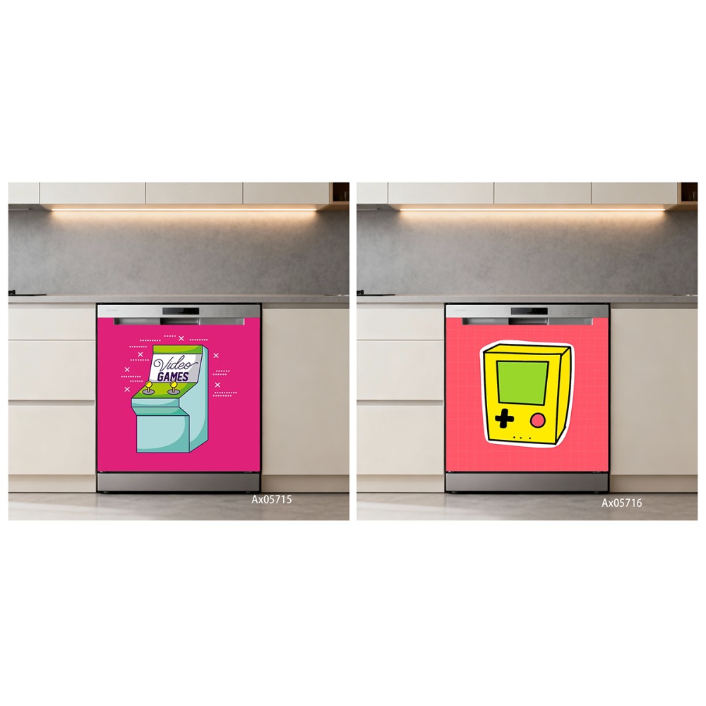 Stiker Pintu Mesin Cuci Piring - Gaming Console Wallpaper ulasan dan harga