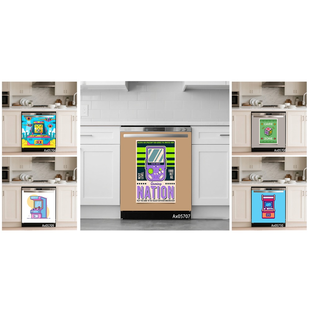 Stiker Pintu Mesin Cuci Piring - Gaming Console Wallpaper ulasan dan harga